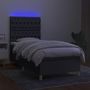 Voir la diapositive 4 : VIDAXL Sommier a lattes de lit et matelas et LED Gris fonce 80x200cm