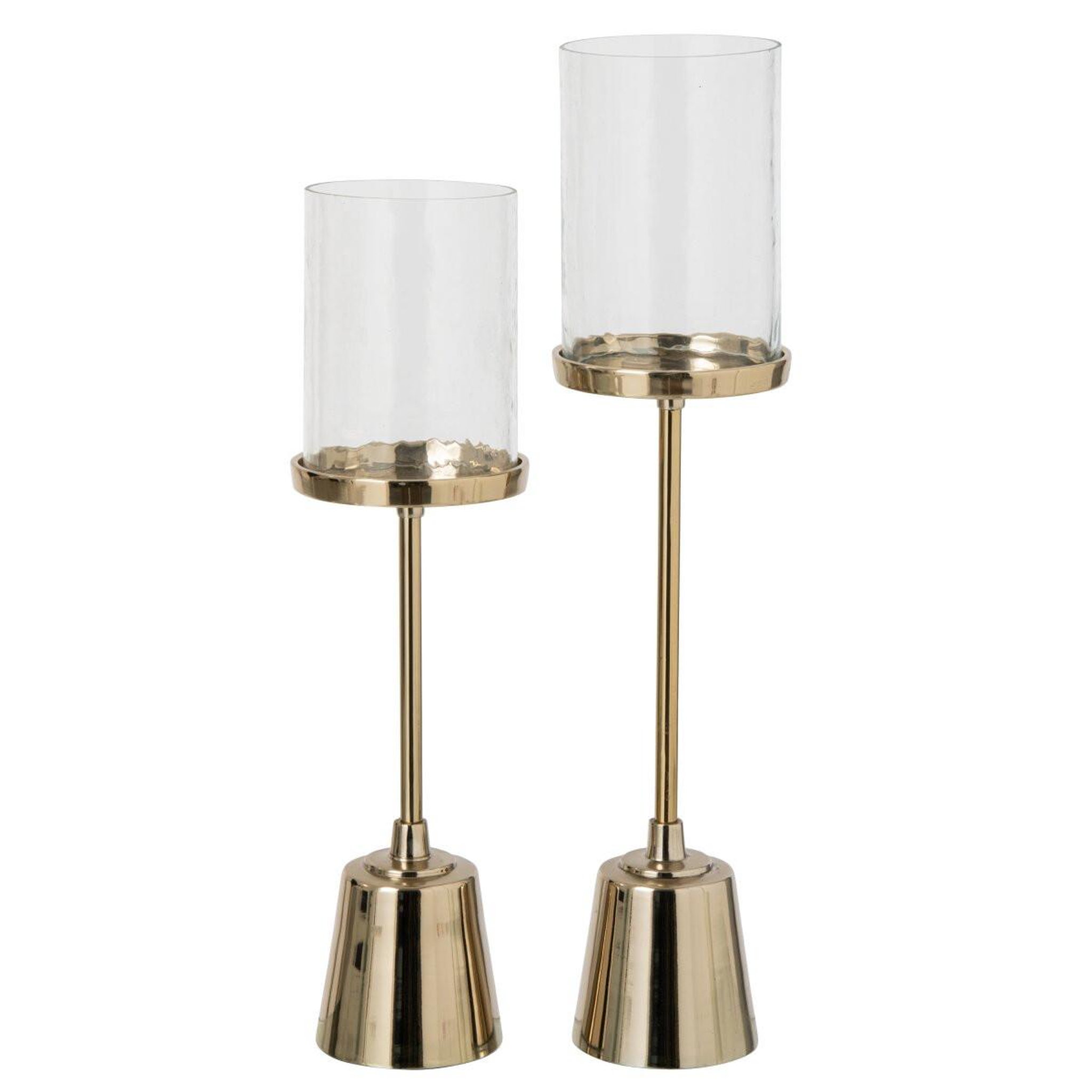 Voir la diapositive 3 : J-LINE Bougeoir design sur pied  dorine  59cm doré