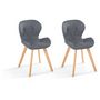 Voir la diapositive 1 : Lot de 2 chaises en tissu style scandinave pieds bois massif GAYA