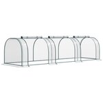 OUTSUNNY Serre de jardin tunnel 3,5L x 1l x 0,8H m 3 portes zippées bâche PVC transparent métal époxy vert