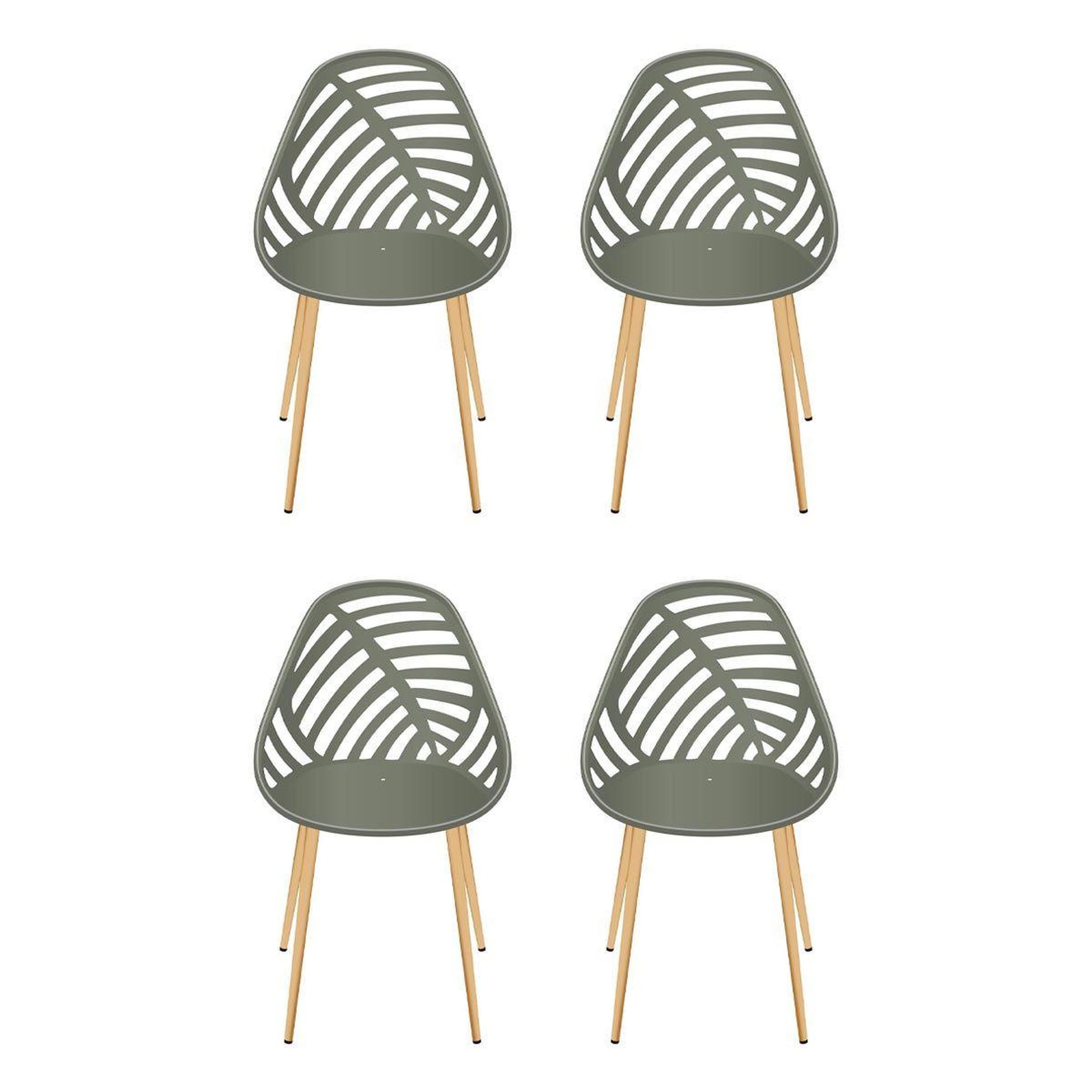 The Home Deco Factory Lot de 4 chaises de jardin  alameda  83cm vert olive