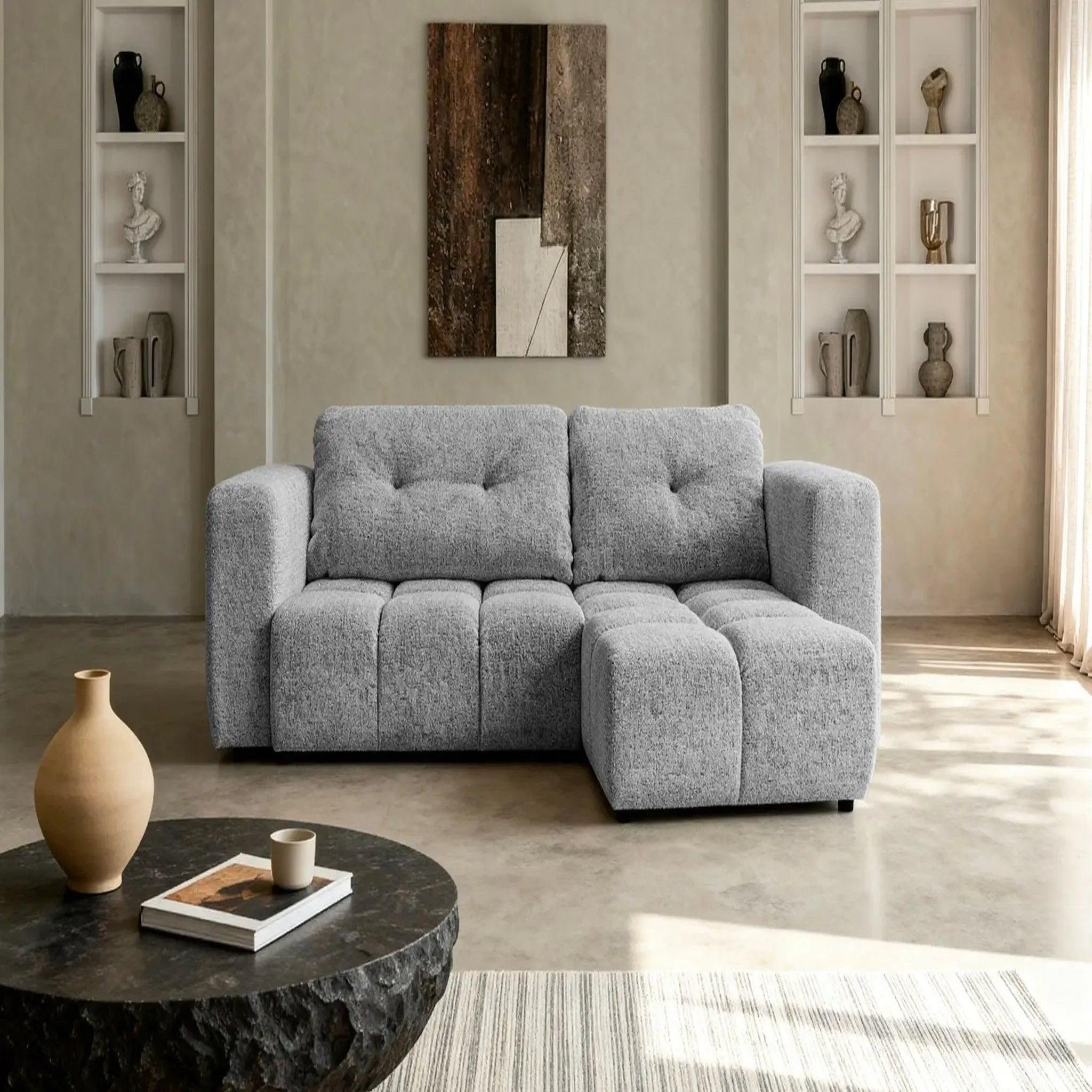 Voir la diapositive 3 : CASANOVA PARIS Romy 3 places - canapé d'angle convertible tissu chenille 3 places