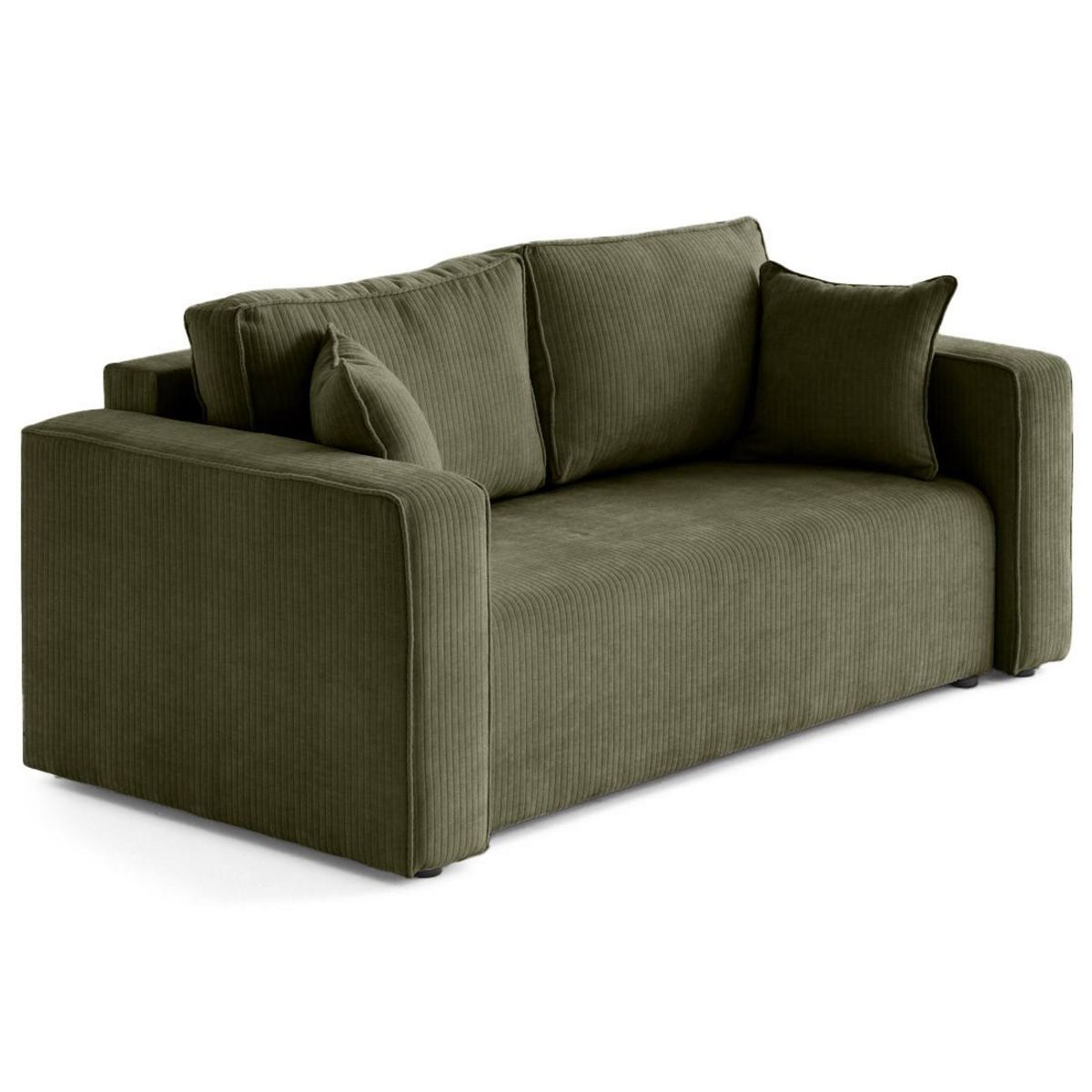 BEST MOBILIER Topaze - canapé droit 2 places en velours côtelé plat