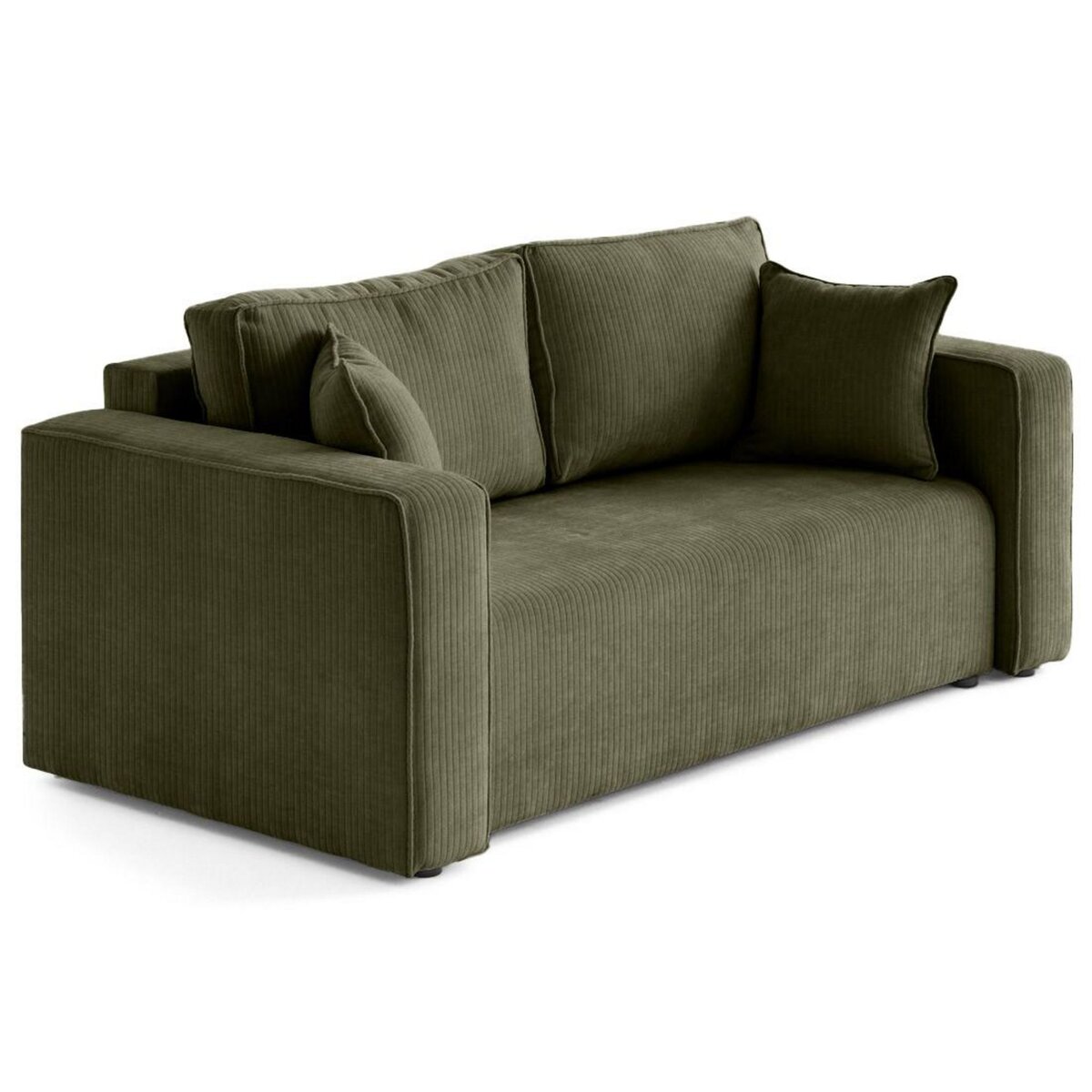 BEST MOBILIER Topaze - canapé droit 2 places en velours côtelé plat