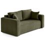Voir la diapositive 3 : BEST MOBILIER Topaze - canapé droit 2 places en velours côtelé plat