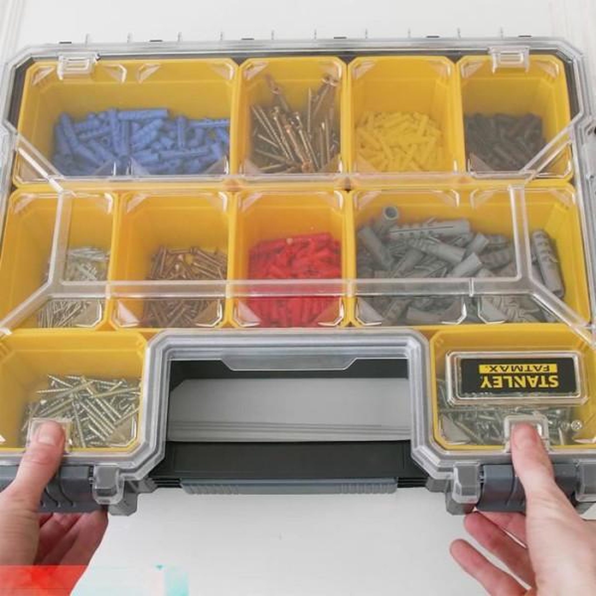 Voir la diapositive 5 : STANLEY FATMAX Stanley fatmax organiseur profondeur 106 mm 1-97-521 - 10 compartiments amovibles - couvercle en polycarbonate incassable