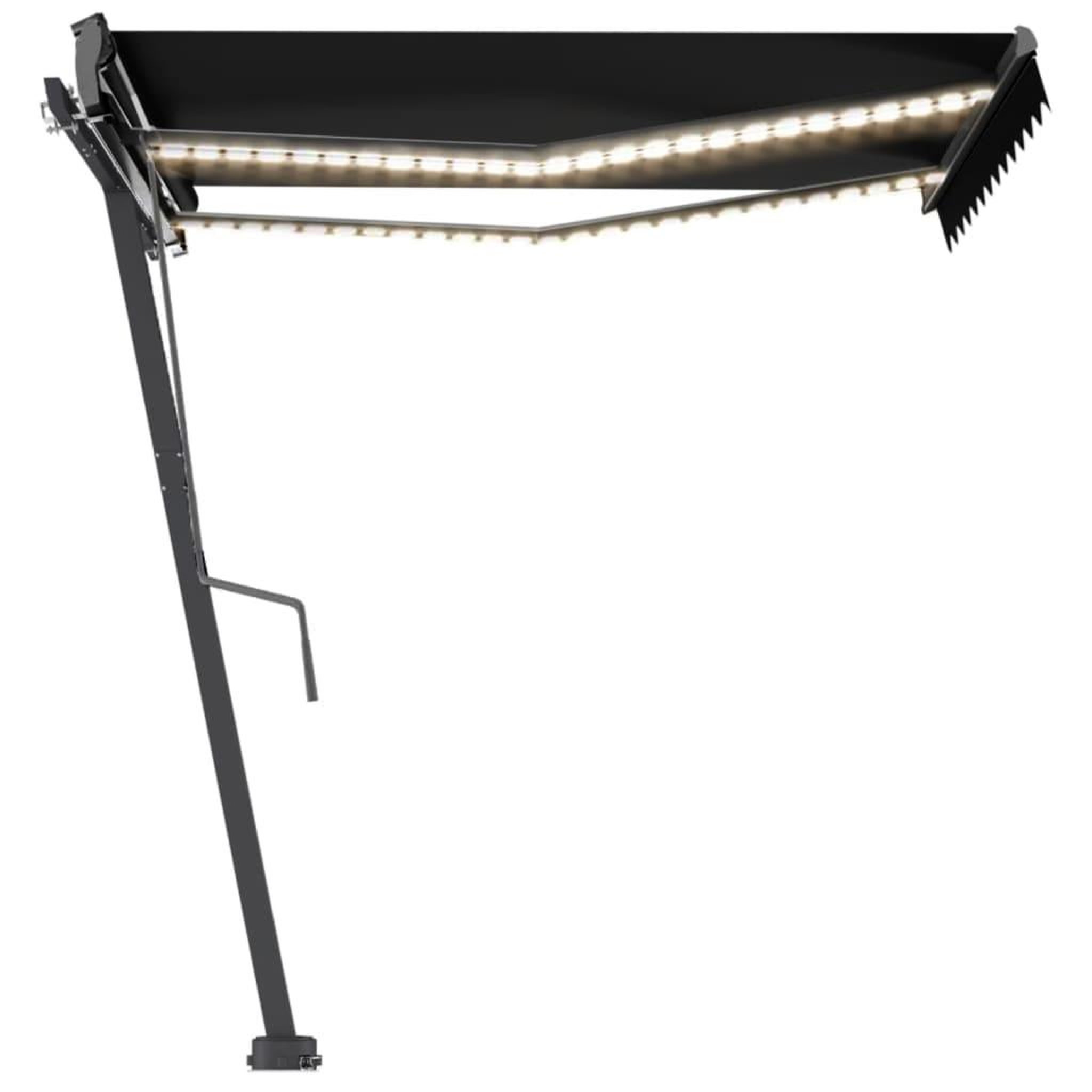 Voir la diapositive 3 : VIDAXL Auvent manuel retractable avec LED 300x250 cm Anthracite