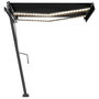 Voir la diapositive 3 : VIDAXL Auvent manuel retractable avec LED 300x250 cm Anthracite