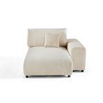 LISA DESIGN Garance - module d'assise méridienne droit - en velours côtelé. Coloris disponibles : Gris, Bleu, Orange, Beige, Vert