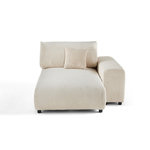 LISA DESIGN Garance - module d'assise méridienne droit - en velours côtelé. Coloris disponibles : Beige, Vert, Orange, Gris, Bleu