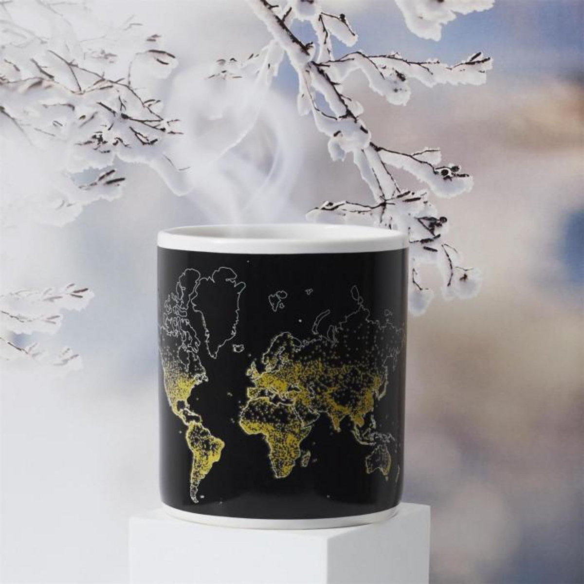 Paris Prix Mug Thermoréactif XXL  Carte  70cl Noir