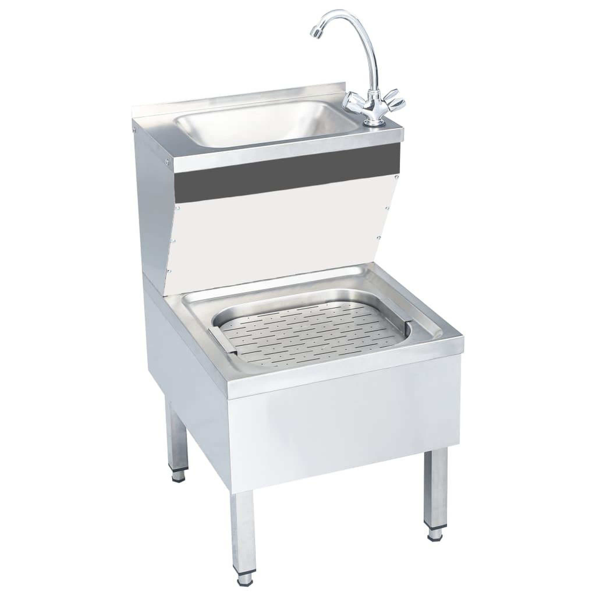 VIDAXL Lavabo commercial de lavage des mains avec robinet Inox