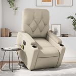 VIDAXL Fauteuil inclinable de massage electrique creme similicuir