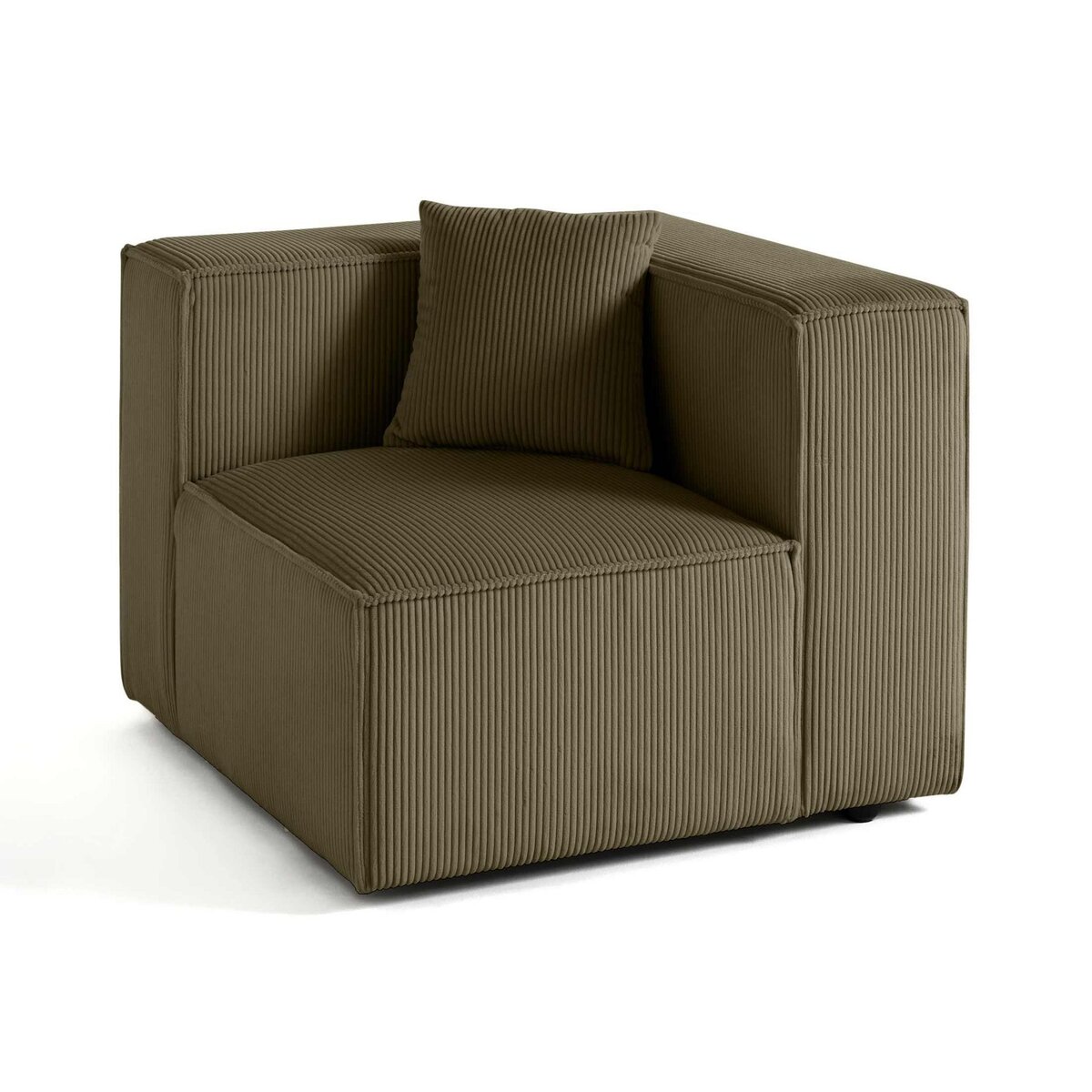 LISA DESIGN Arty - module d'assise droit - en velours côtelé