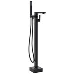 VIDAXL Robinet de baignoire sur pied Noir Acier inoxydable 90 cm