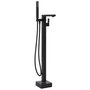 Voir la diapositive 1 : VIDAXL Robinet de baignoire sur pied Noir Acier inoxydable 90 cm