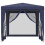 Voir la diapositive 3 : VIDAXL Tente de fete avec 4 parois laterales en maille Bleu 2,5x2,5 m