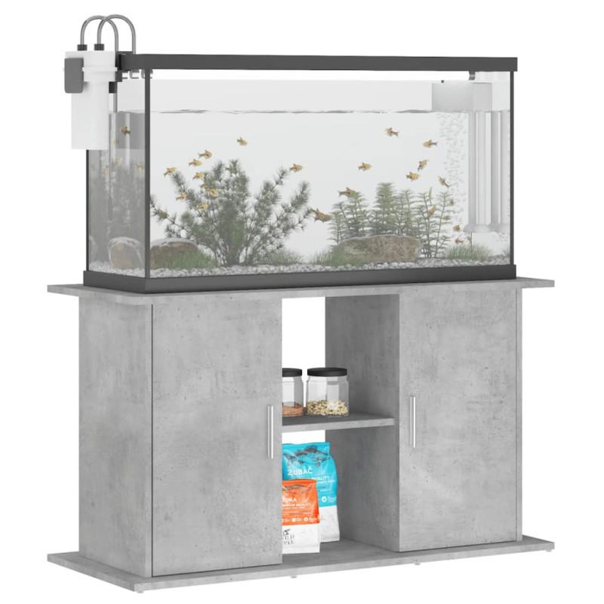 Voir la diapositive 3 : VIDAXL Support pour aquarium gris béton 101x41x58 cm bois d ingénierie