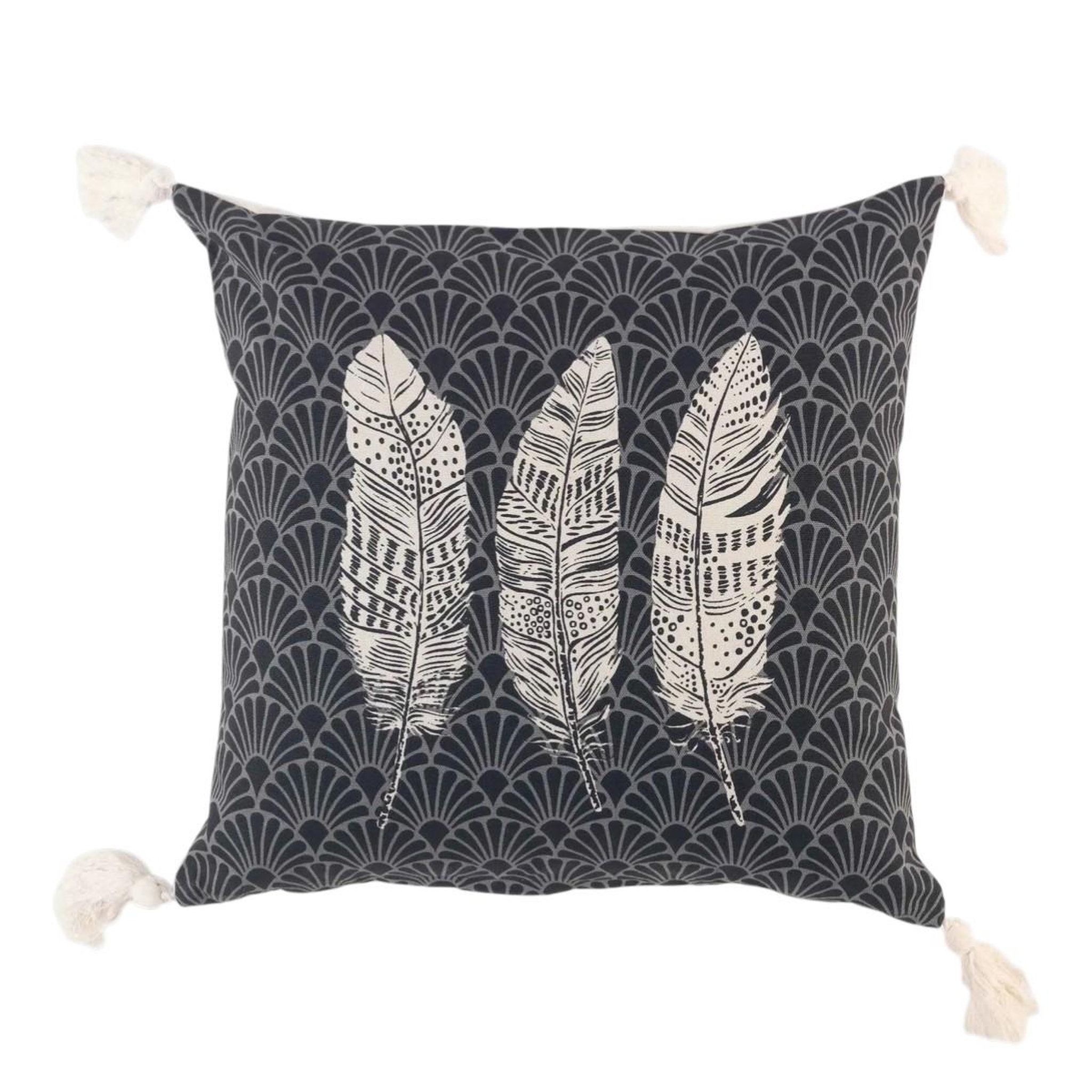 Eden Coussin a pompons eternity design et moderne. Coloris disponibles : Gris