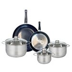 ELO Ensemble de 2 Poêles de cuisson 24 et 32 cm et 3 faitouts 16, 20 et 24 cm Elo Prima Brillant