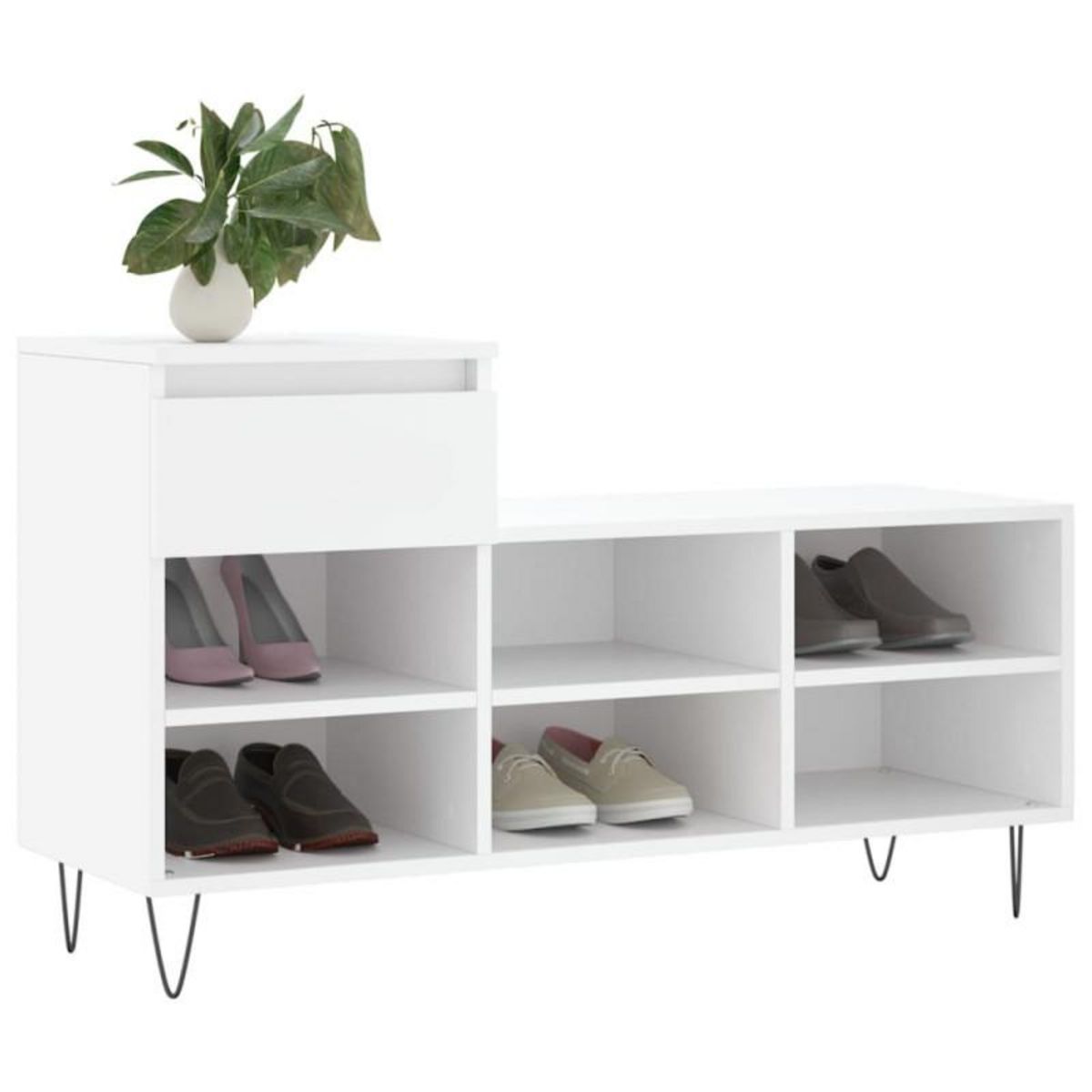 VIDAXL Armoire à chaussures Blanc 102x36x60 cm Bois d ingénierie