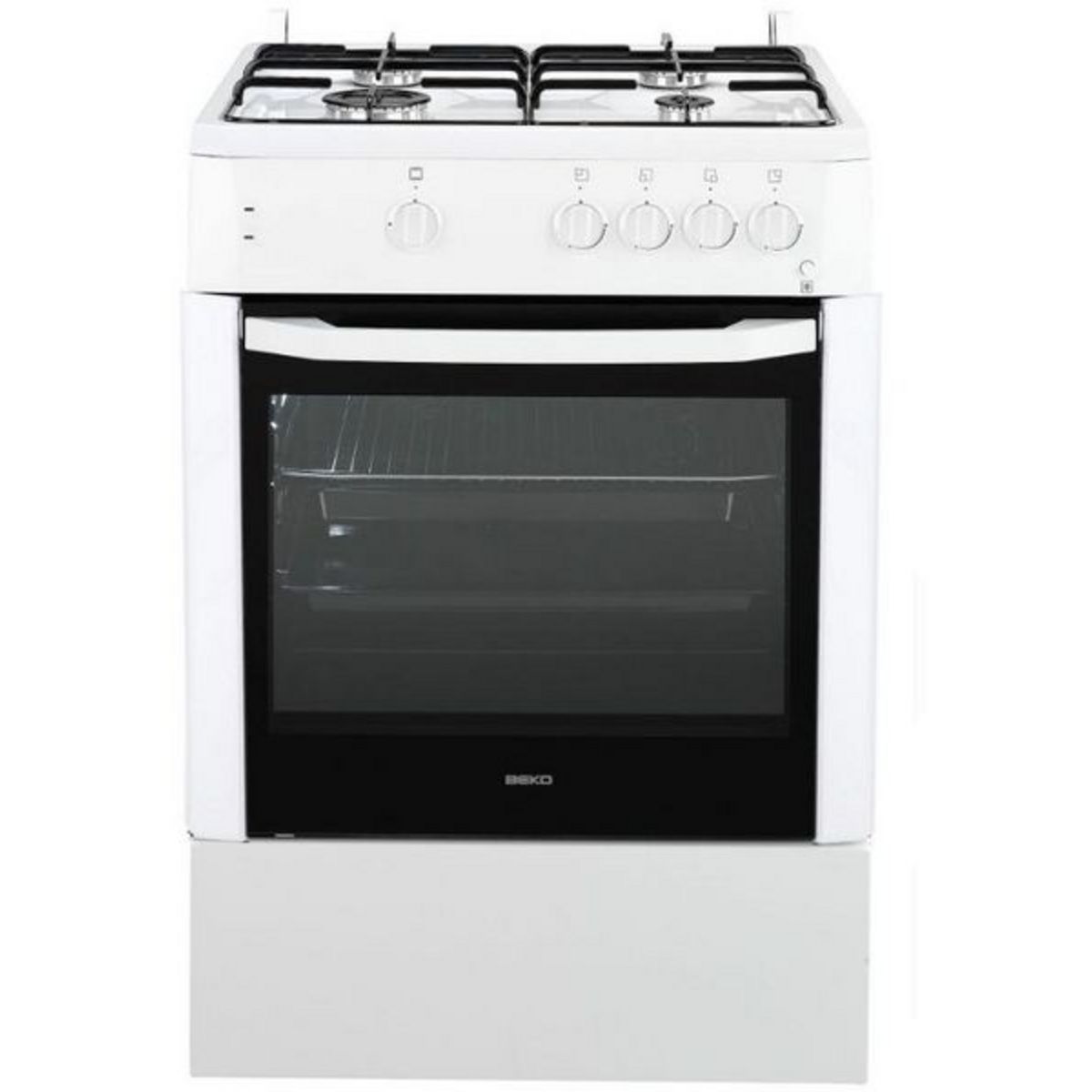 BEKO Cuisinière gaz CSG 62010FW, 60 cm, 4 foyers, four à convection naturelle