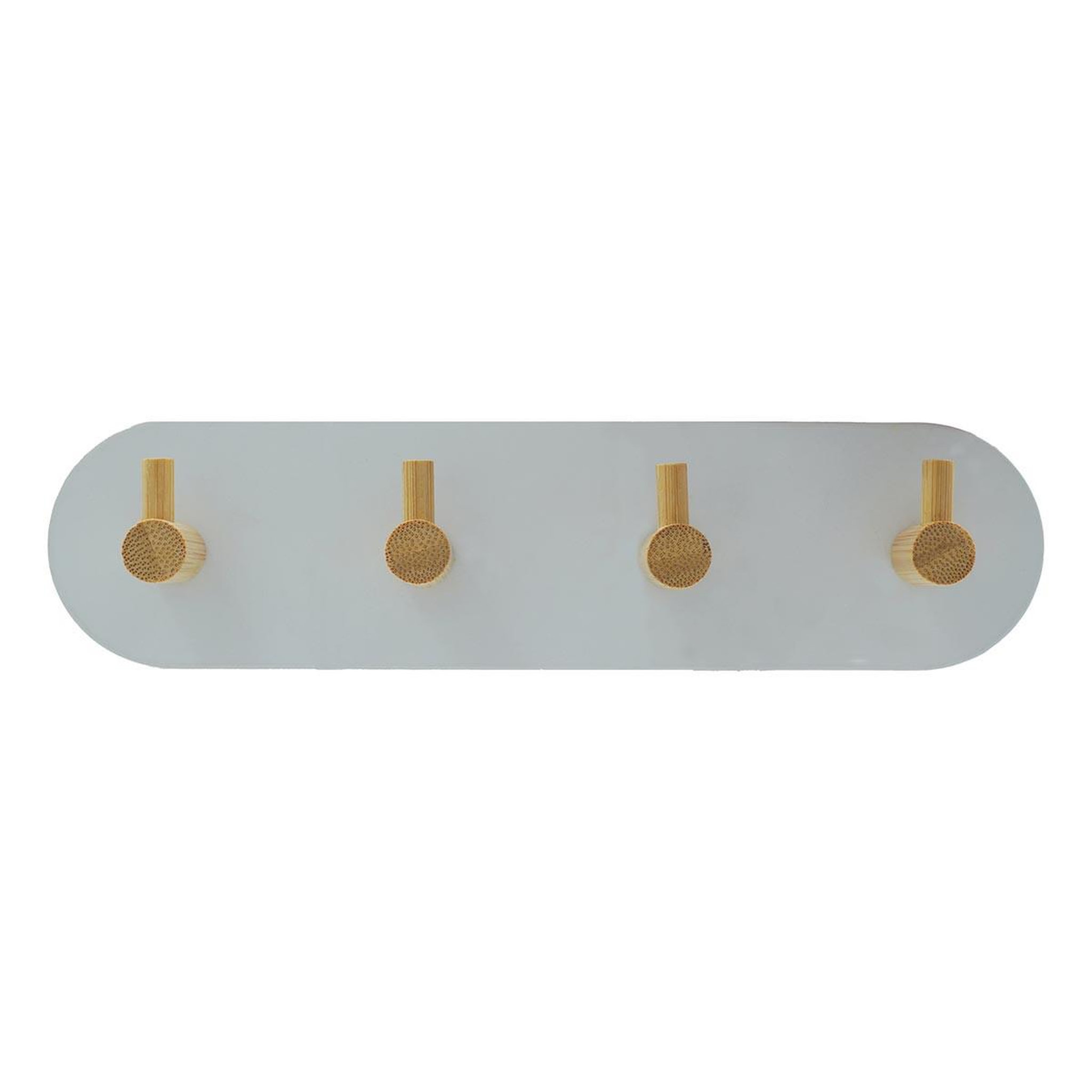 Douceur d'Intérieur Patère adhésive 4 crochets en métal  fixeo  19cm blanc