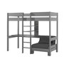 Voir la diapositive 4 : Vipack Lit Mezzanine 90x200 Sommier Inclus avec Fauteuil et Bureau Pino - Gris