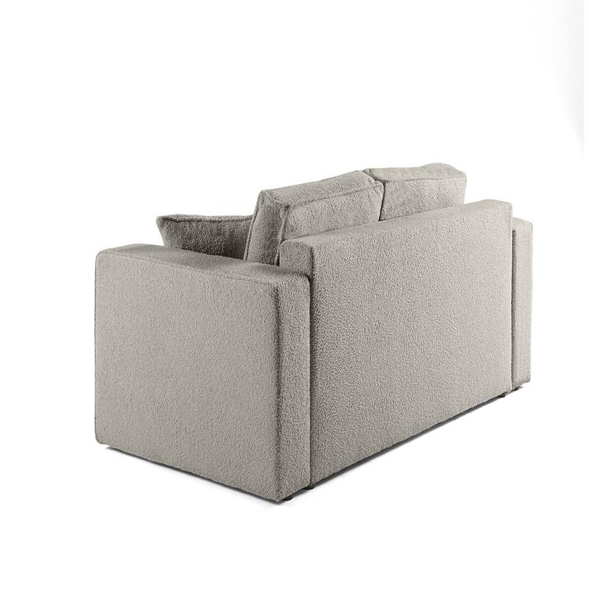 Voir la diapositive 5 : BEST MOBILIER Topaze - canapé droit 2 places - en tissu bouclette