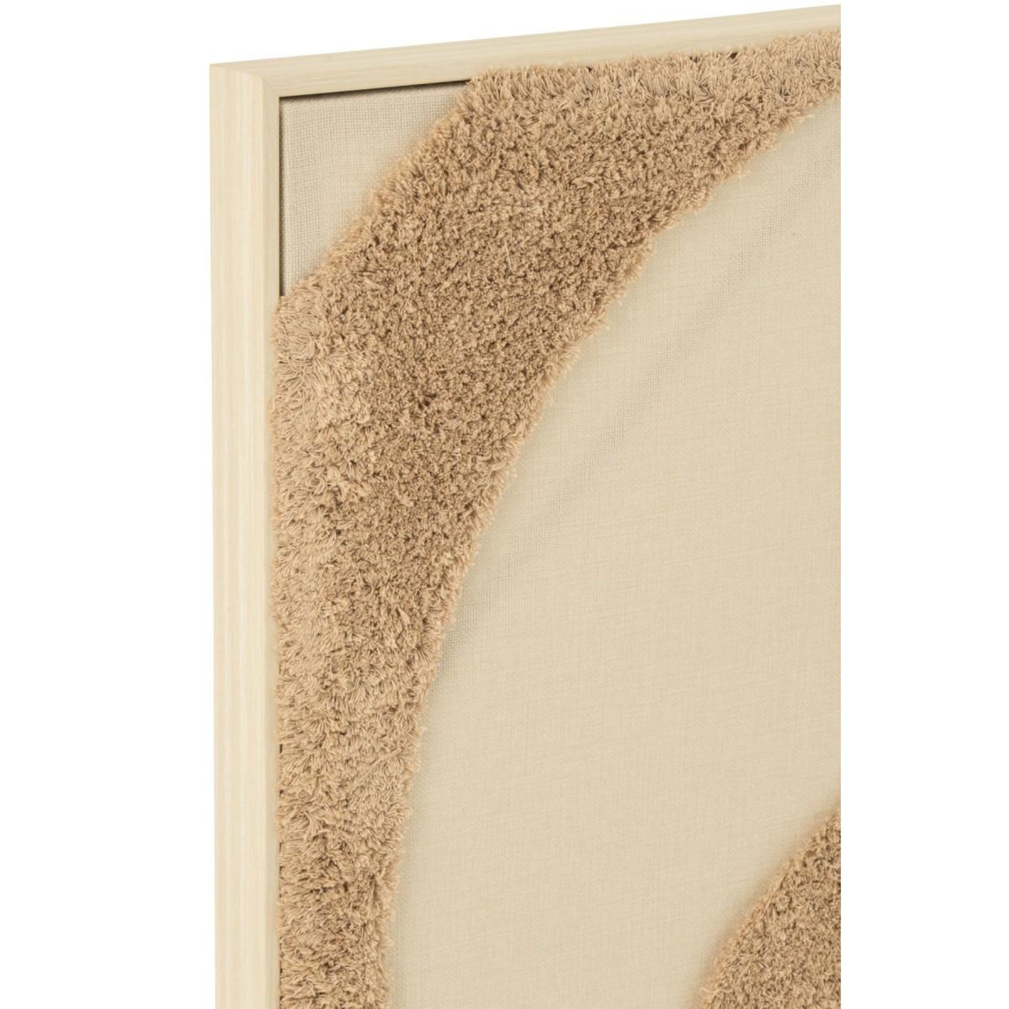 Voir la diapositive 2 : J-LINE Tableau déco  tufté  80x100cm beige & marron