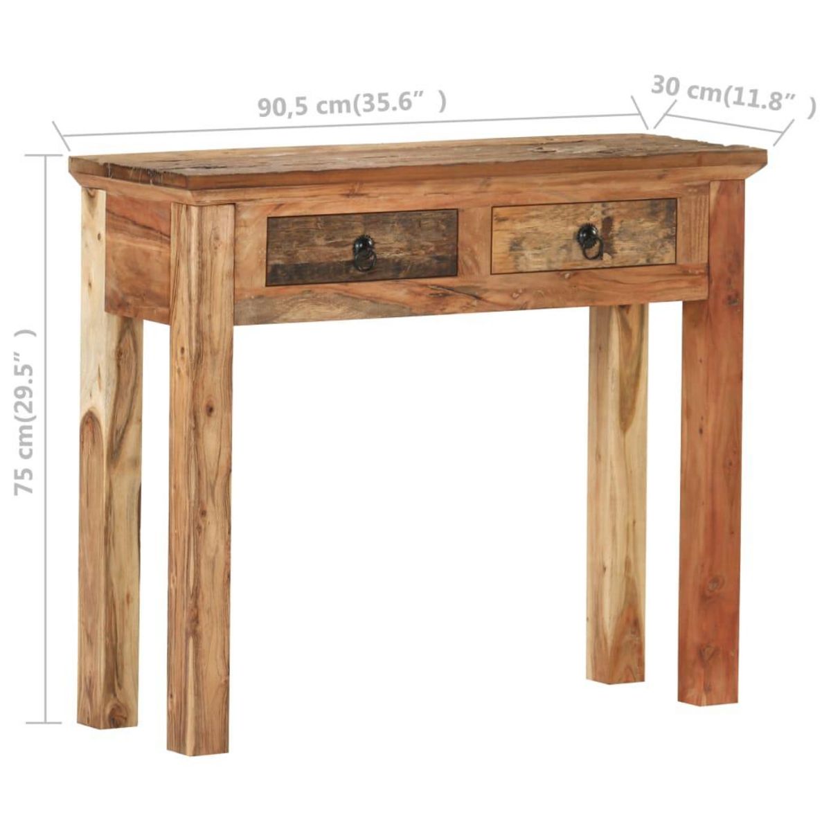 VIDAXL Table console 90,5x30x75 cm Bois d'acacia et de recuperation