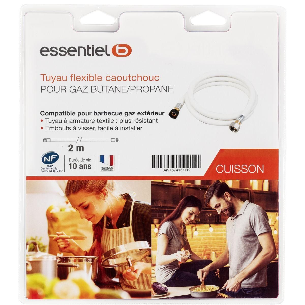 ESSENTIEL B Tuyaux gaz butane/propane 2M TBC 10ans