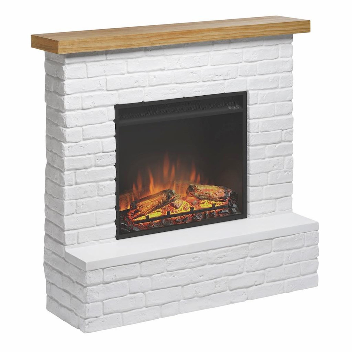 CENTRALE BRICO Cheminée électrique décorative  ROLF  Blanc - Powerflame