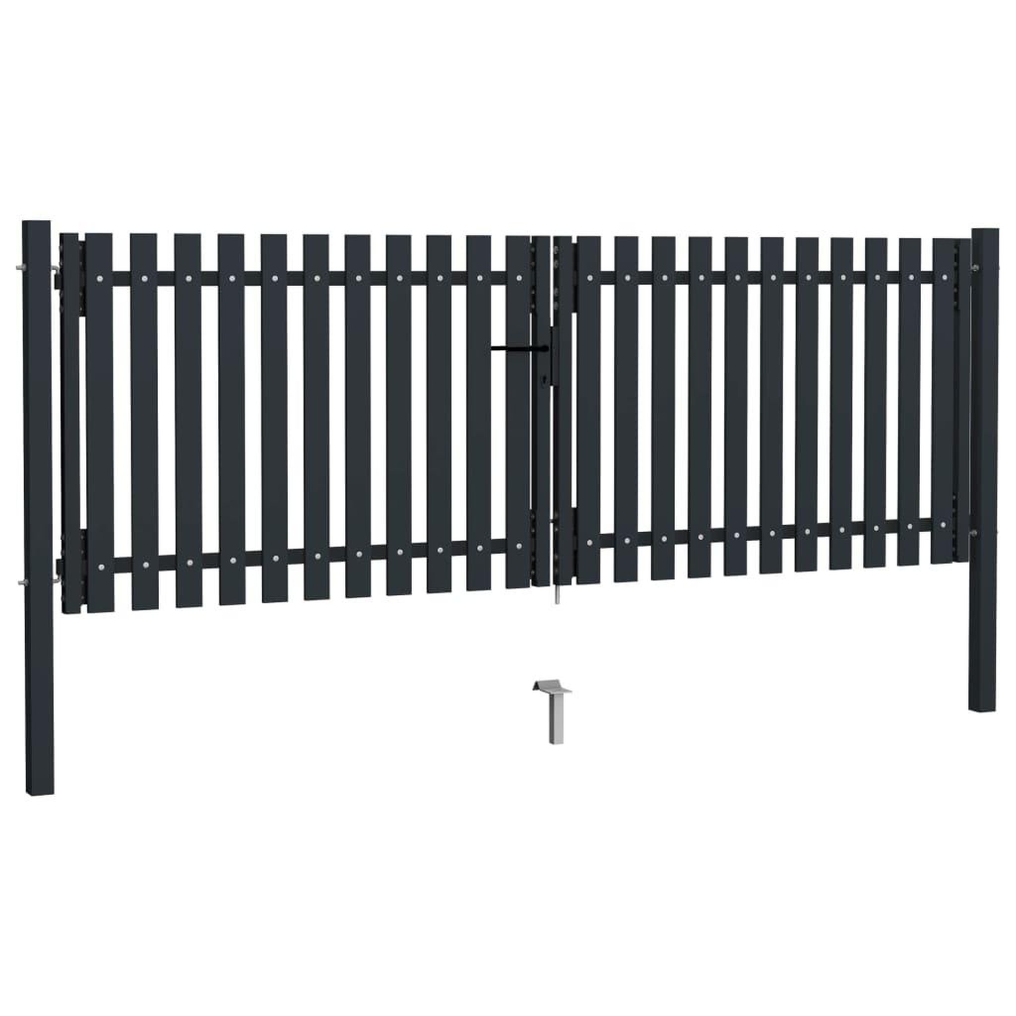 Voir la diapositive 2 : VIDAXL Portail de cloture a double porte Acier 306x125 cm Anthracite