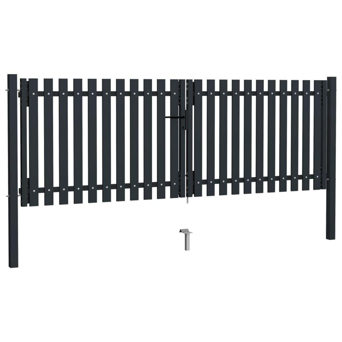 VIDAXL Portail de cloture a double porte Acier 306x125 cm Anthracite