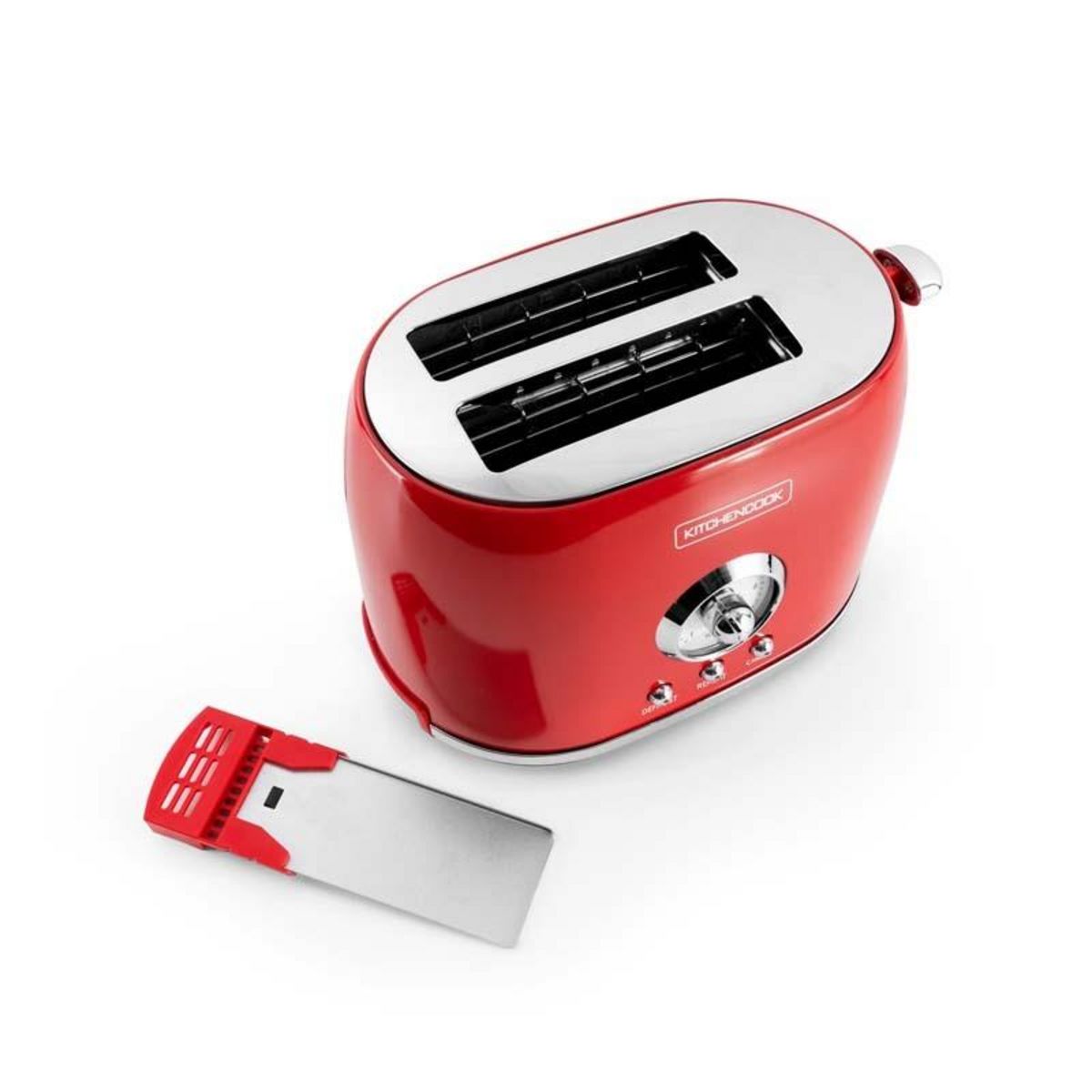 KITCHENCOOK Grille Pain Style Rétro Double Fentes Retro Toast Rouge Kitchencook