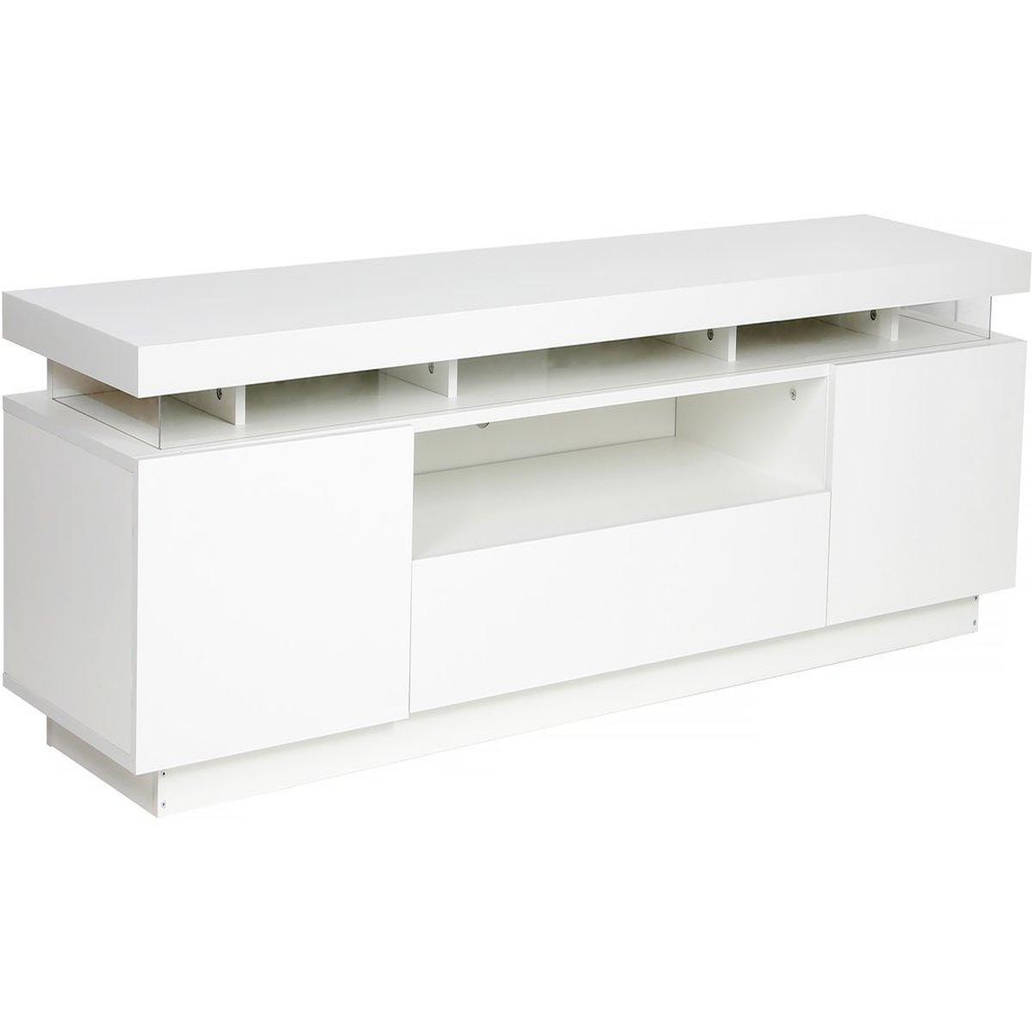 Voir la diapositive 1 : Habitat et Jardin Meuble TV LED Laqué  Ruth  - 165 x 40 x 49 cm - Blanc