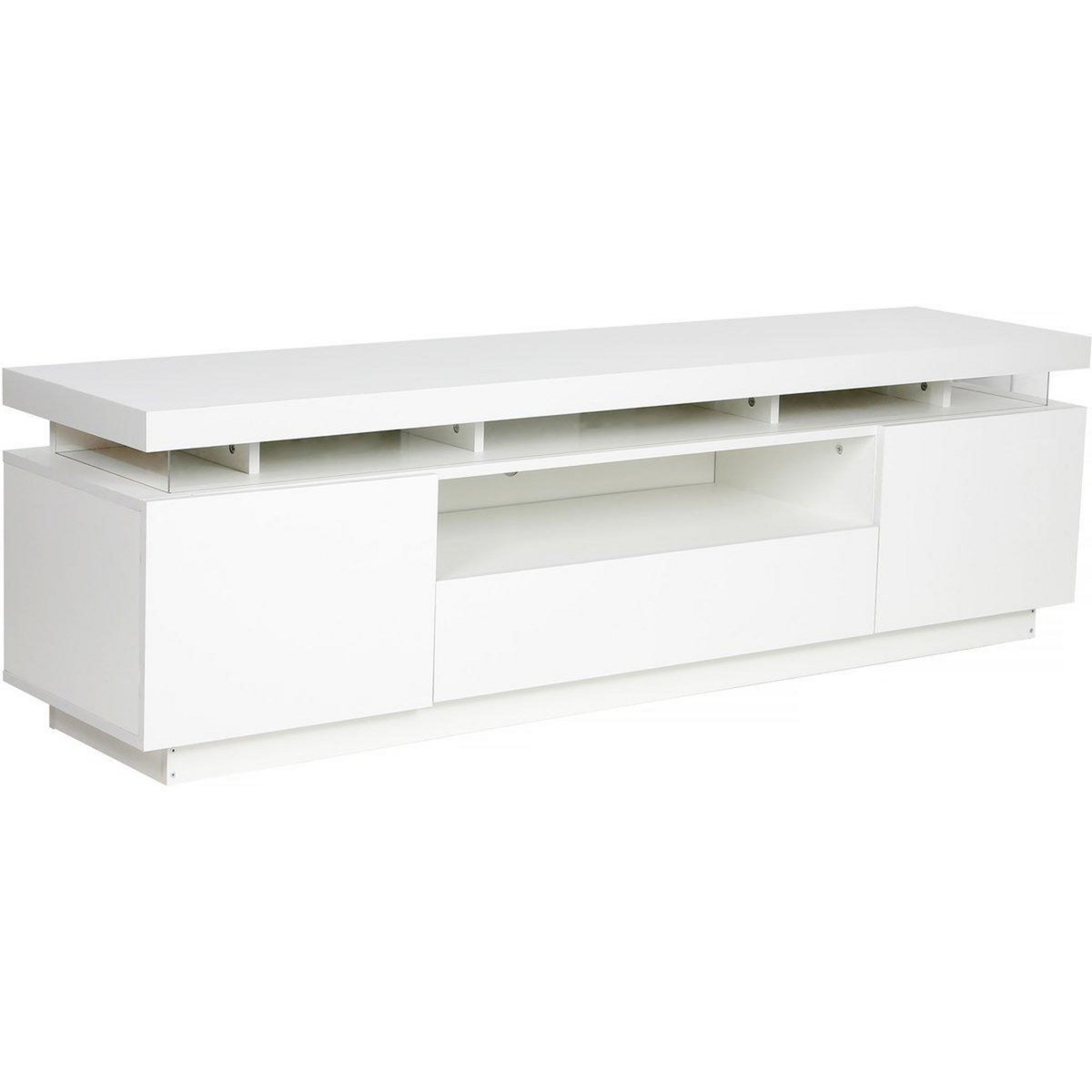 Habitat et Jardin Meuble TV LED Laqué  Ruth  - 165 x 40 x 49 cm - Blanc