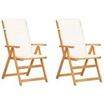 VIDAXL Chaises inclinables de jardin lot de 2 Bois solide d'acacia