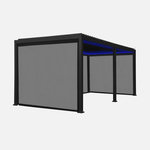 SWEEEK Pergola bioclimatique motorisée aluminium 6x3m LED + 4 stores 3m Triomphe. Coloris disponibles : Blanc, Gris