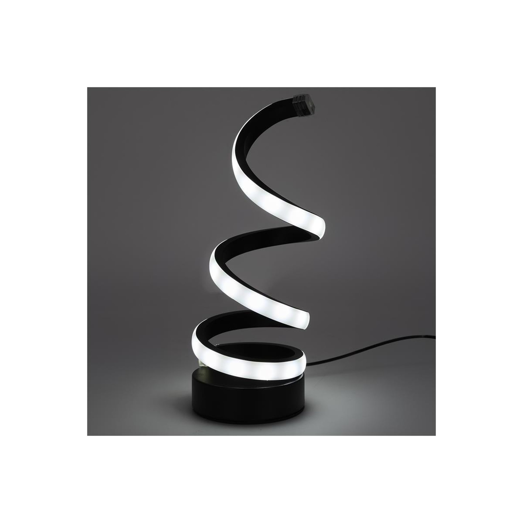 Voir la diapositive 4 : The Home Deco Factory Lampe led à poser design  spirale  23cm noir