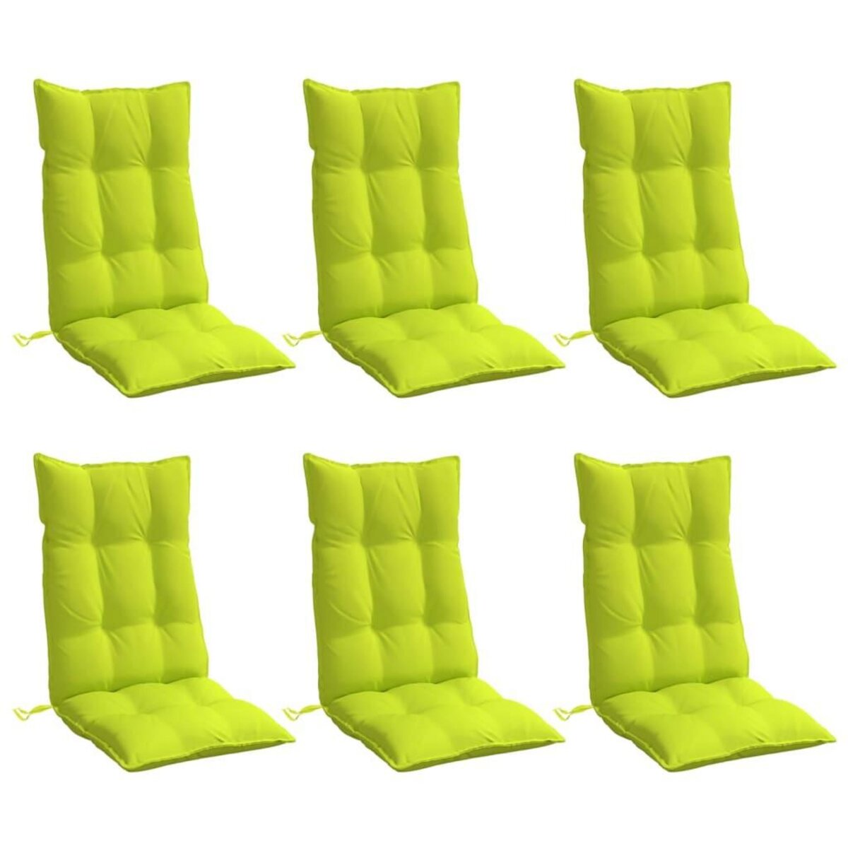 VIDAXL Coussins de chaise a dossier haut lot de 6 vert vif