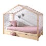 Voir la diapositive 1 : Paris Prix Pack Lit Cabane Enfant, Tiroir & Voile  Dallas II  90x200cm Naturel