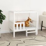VIDAXL Lit pour chien Blanc 95,5x73,5x90 cm Bois de pin solide