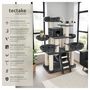 Voir la diapositive 2 : tectake Arbre à chat 195 cm avec griffoir et plateforme d'escalade gris/blanc
