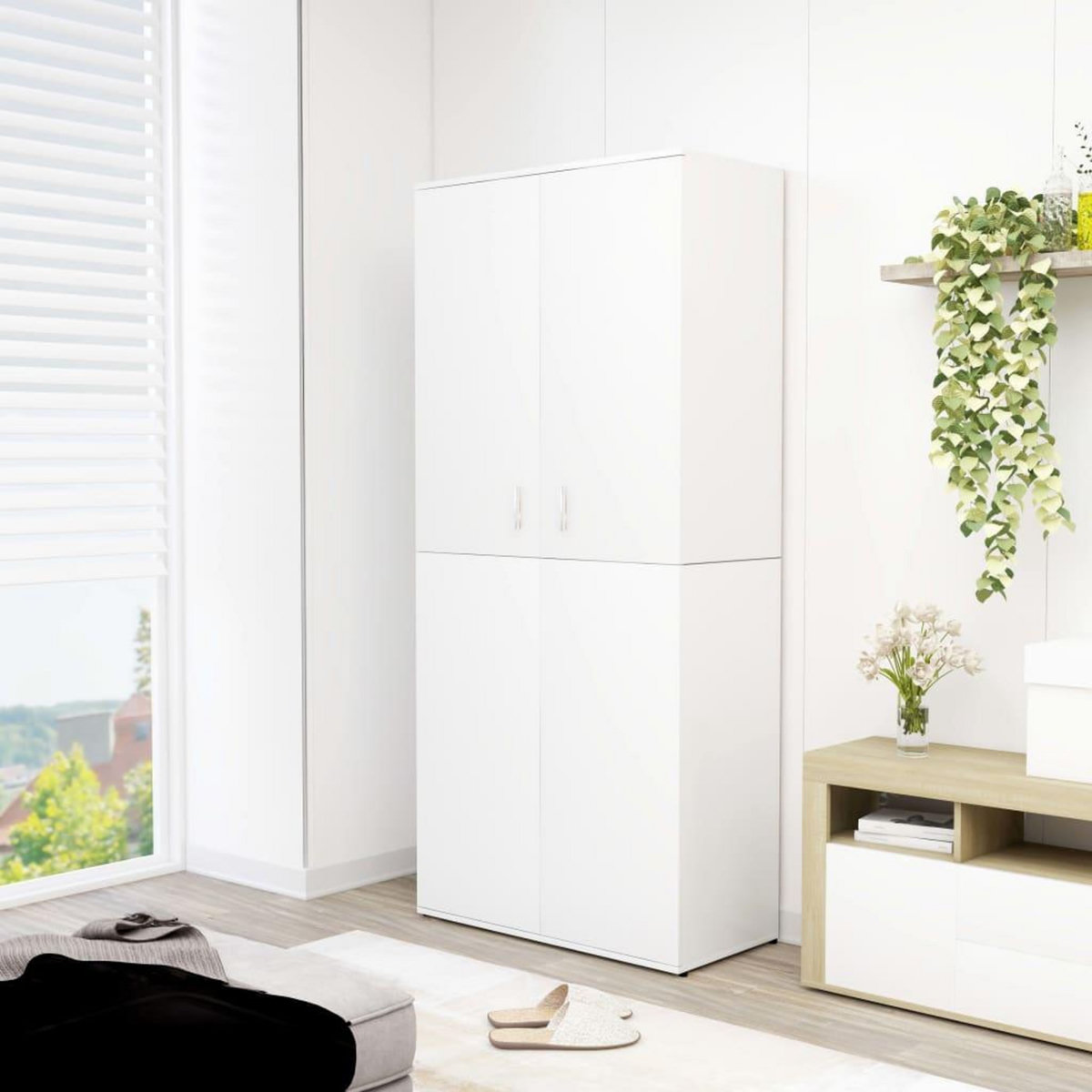 VIDAXL Armoire a chaussures Blanc 80x39x178 cm Bois d'ingenierie