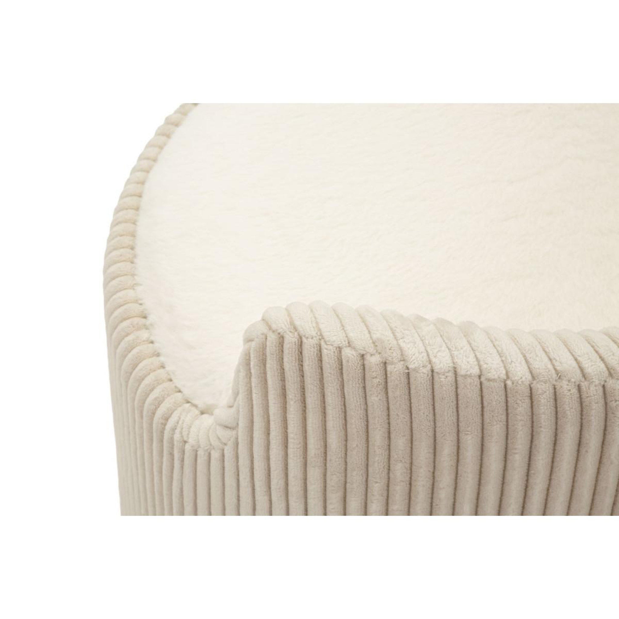 Voir la diapositive 6 : Paris Prix Pouf coffre en tissu côtelé  dublino  53cm blanc
