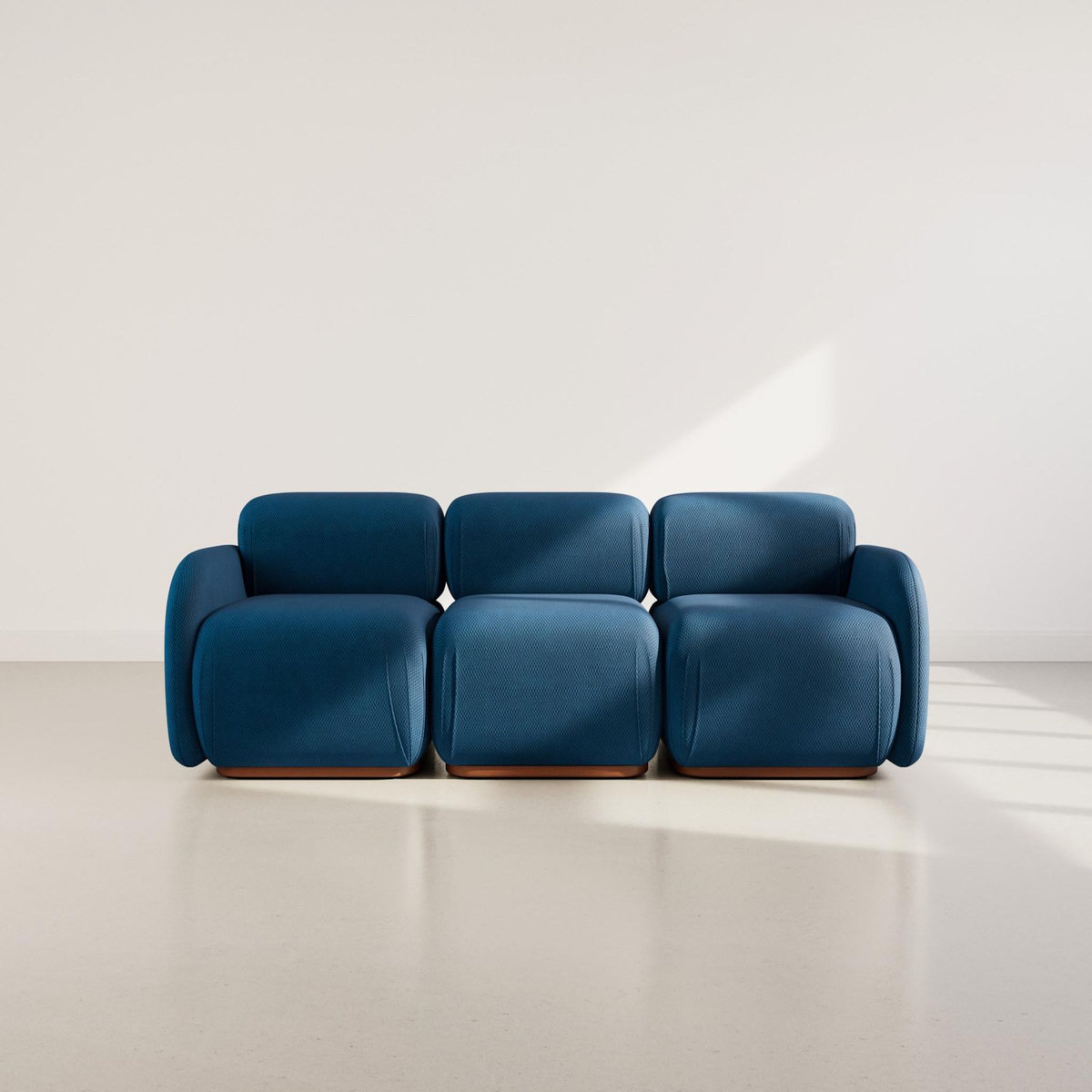 LISA DESIGN Penelope - canapé droit modulable 3 places en velours texturé