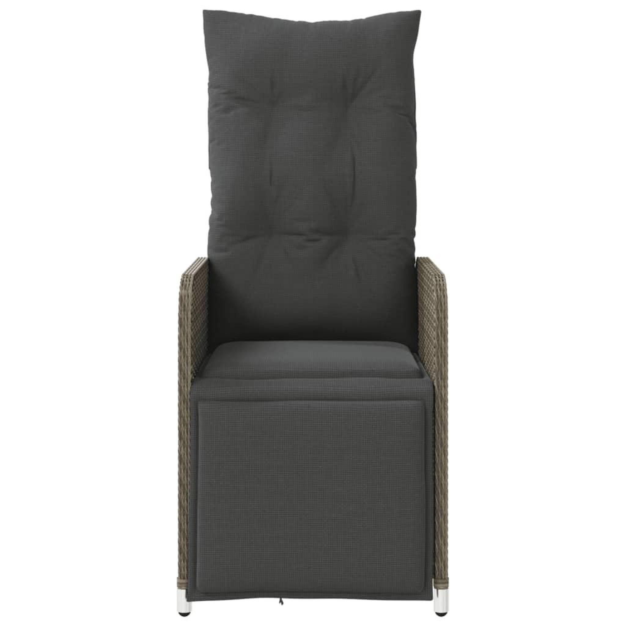 Voir la diapositive 4 : VIDAXL Chaise inclinable de jardin avec coussins gris resine tressee