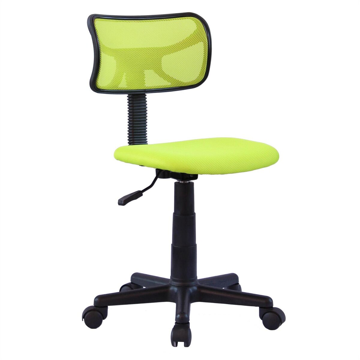 IDIMEX Chaise de bureau pour enfant MILAN fauteuil pivotant et ergonomique, siège à roulettes avec hauteur réglable, mesh vert
